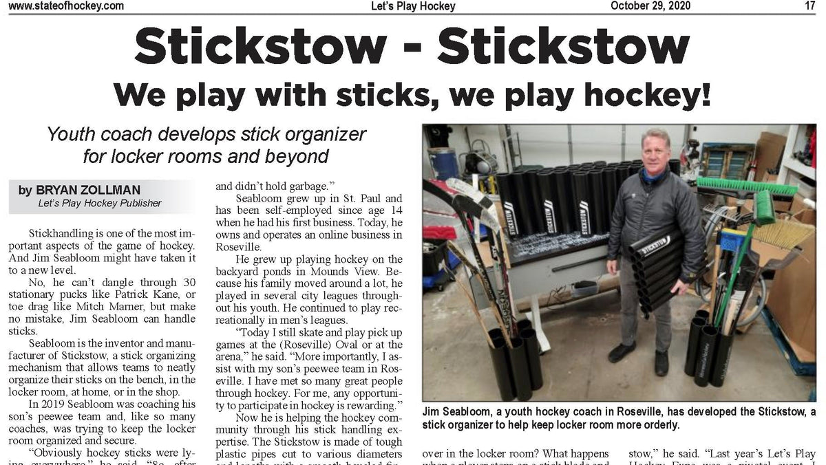 Stickstow in Let’s Play Hockey | Hockey Stick Storage - Stickstow