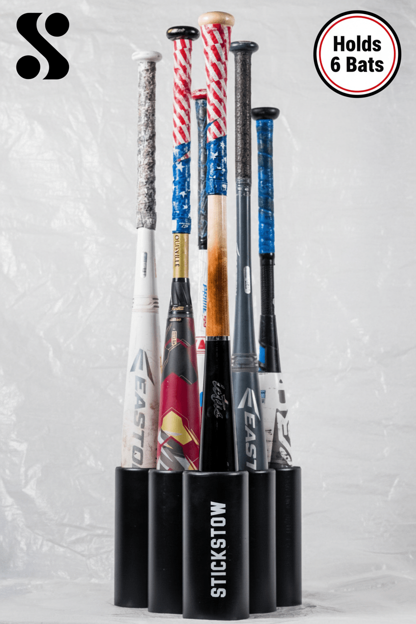 BatStow® 6-Bat Free-Standing Rack – MLB & D1 Trusted – Stickstow