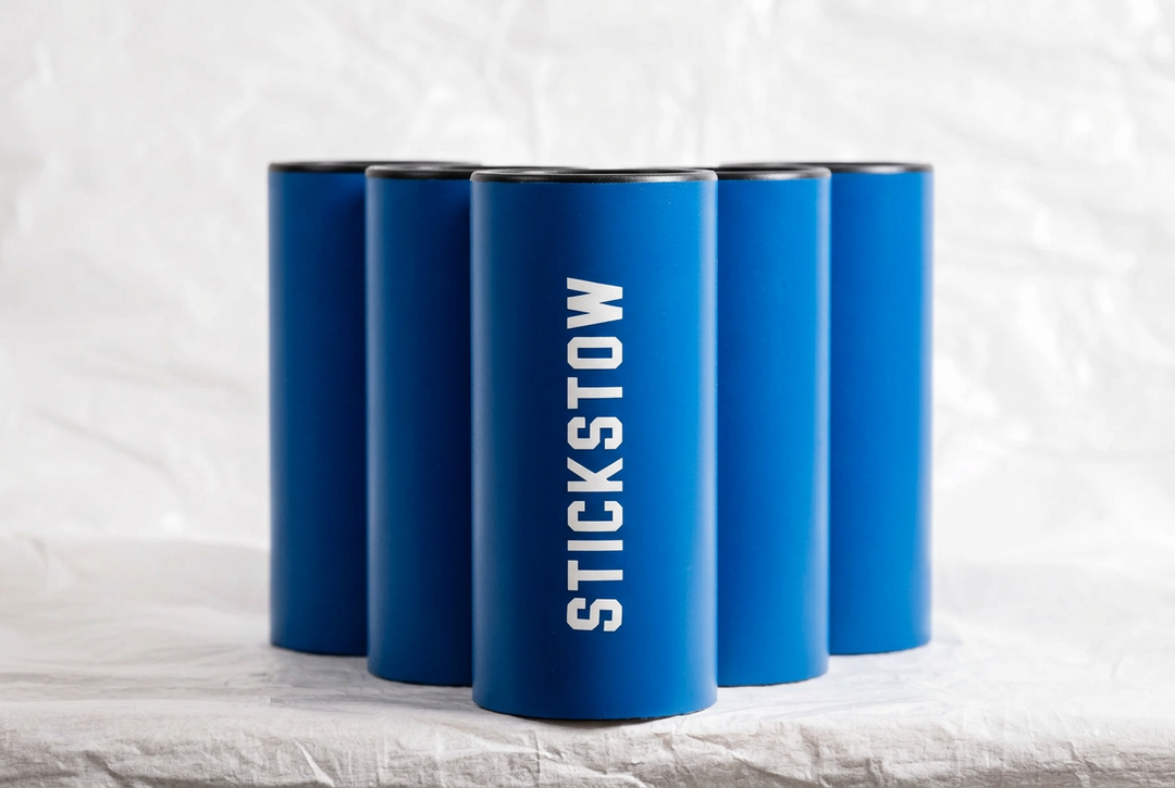 Blue baseball bat holder