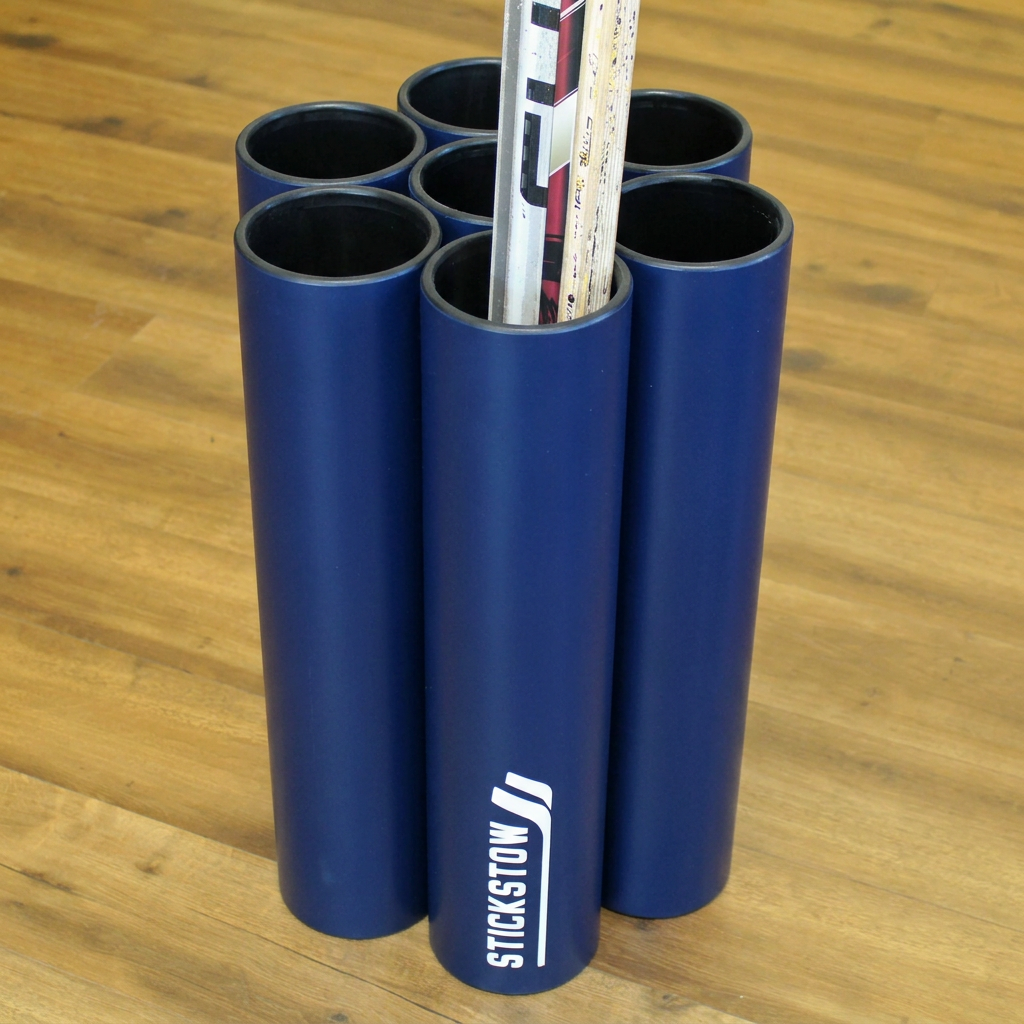 Blue hockey stick organizer