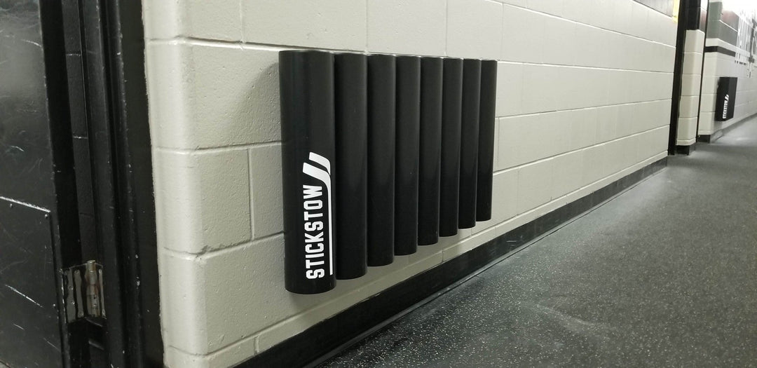 Hockey Stick Storage Rack that easily holds (30+) Wall Mounted locker room tough - Stickstow