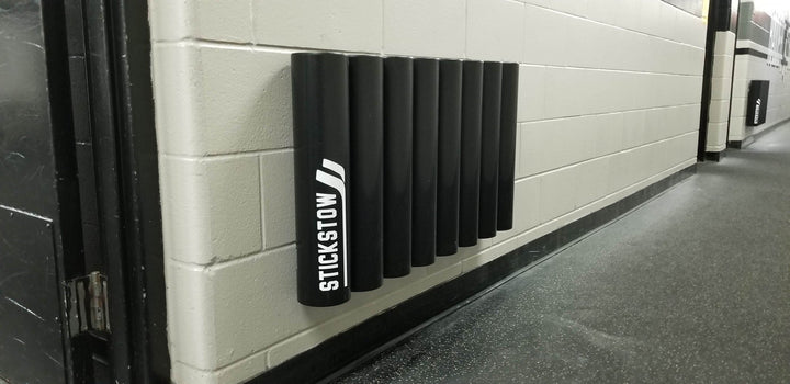 Hockey Stick Storage Rack that easily holds (30+) Wall Mounted locker room tough - Stickstow