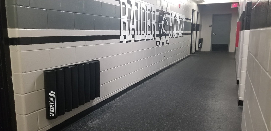 Hockey Stick Storage Rack that easily holds (30+) Wall Mounted locker room tough - Stickstow