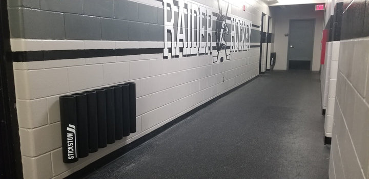 Hockey Stick Storage Rack that easily holds (30+) Wall Mounted locker room tough - Stickstow