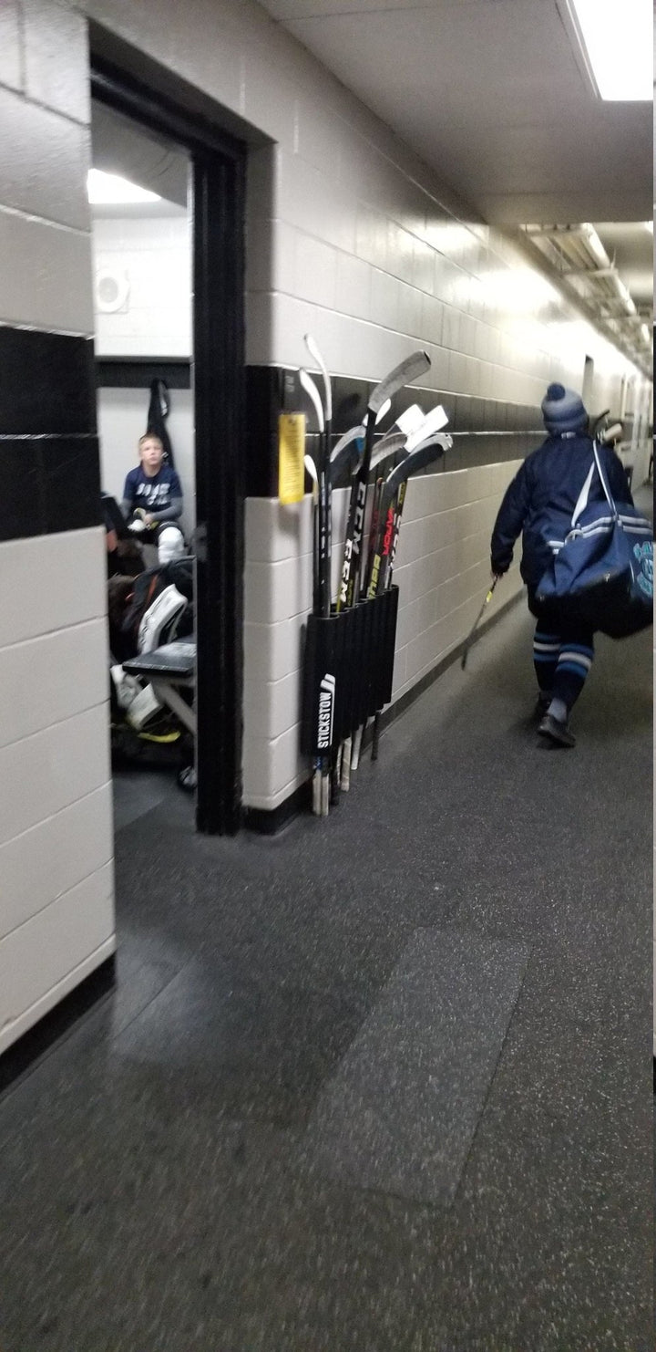 Hockey Stick Storage Rack that easily holds (30+) Wall Mounted locker room tough - Stickstow