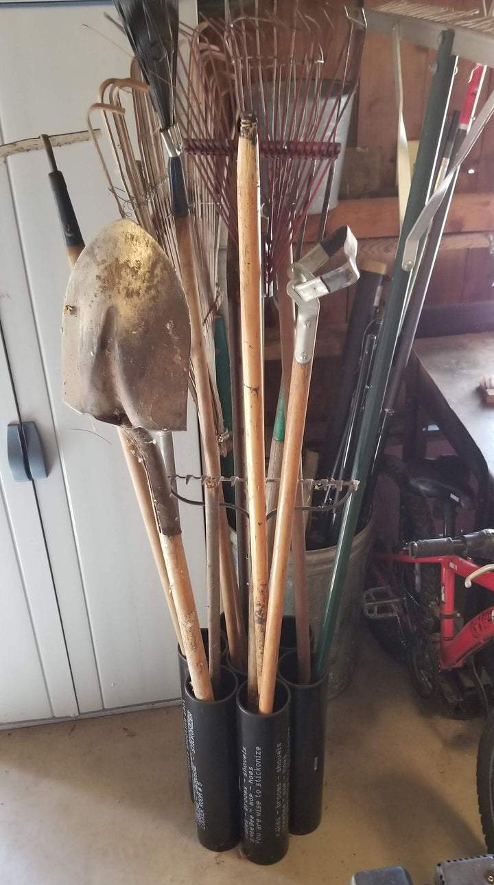Stickstow Multi: Free-Standing Broom, Rake, Stick Organizer for Garage & Closet