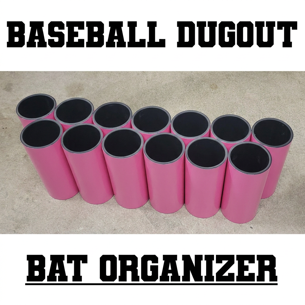 Pink baseball bat rack