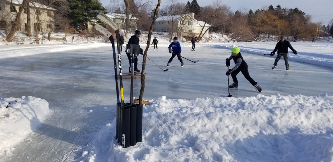 Players Free Standing Hockey Stick Rack for 10 - 20 Sticks Set Anywhere - Stickstow