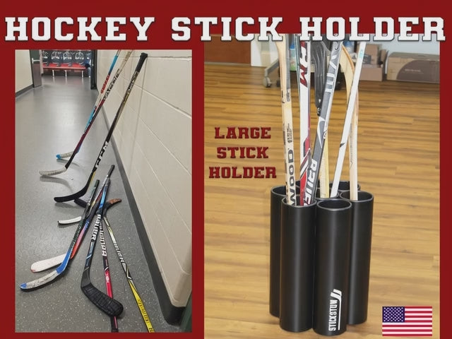 Stickstow® “The Pro” Hockey Stick Organizer – Stand-Up Storage Rack with 6 Tubes