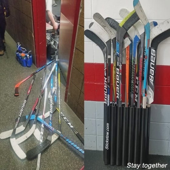 Players Free Standing Hockey Stick Rack for 10-20 Sticks Set Anywhere