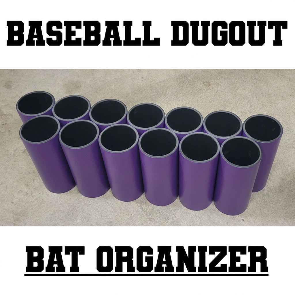 Purple baseball bat rack