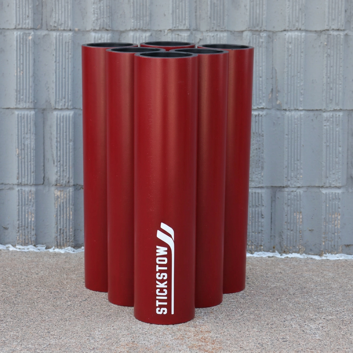 Red hockey stick organizer