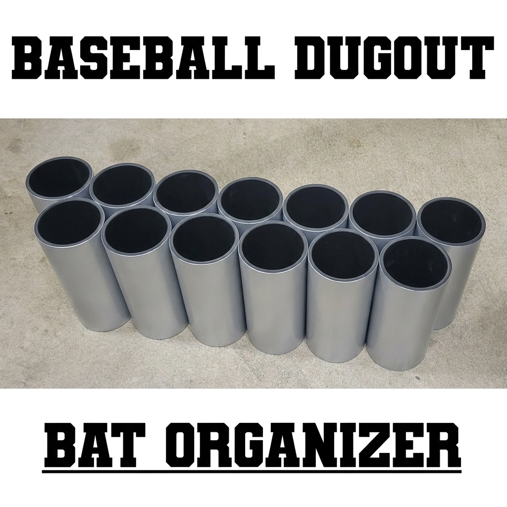 Silver baseball bat rack