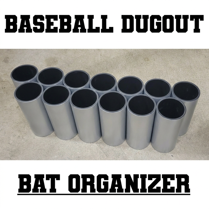 Silver baseball bat rack