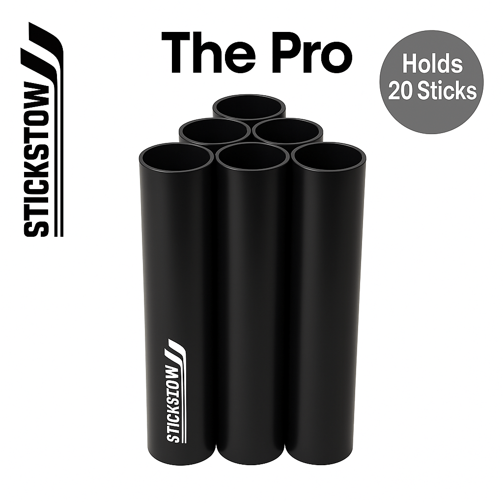 Stickstow® “The Pro” Hockey Stick Organizer – Stand - Up Storage Rack with 6 Tubes - Stickstow For Bats, Sticks Storage