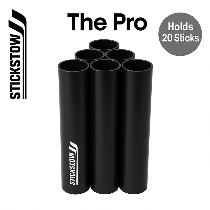 Stickstow® “The Pro” Hockey Stick Organizer – Stand - Up Storage Rack with 6 Tubes - Stickstow For Bats, Sticks Storage